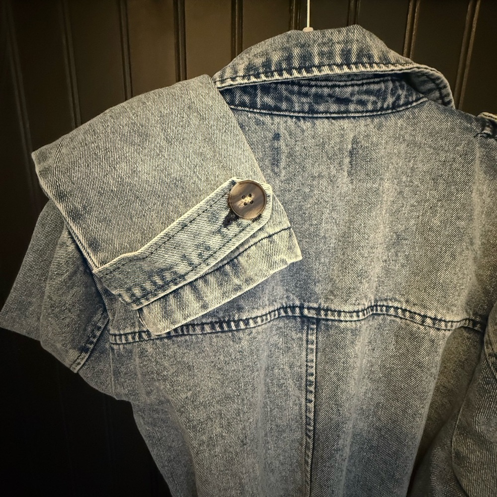 NWOT Free People Denim Trench Coat - Picture 7 of 9